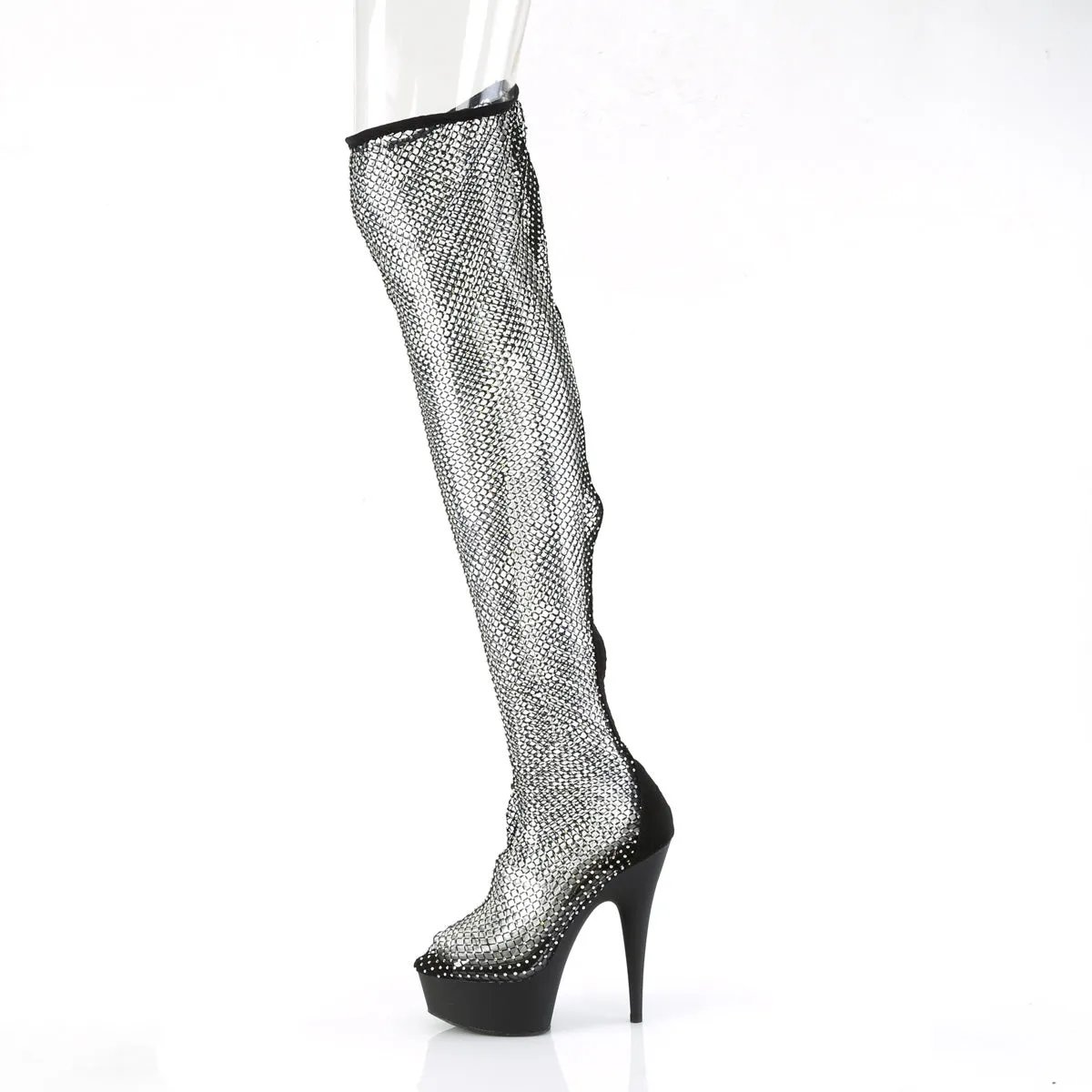 6 Inch Heel DELIGHT-3009 Black Mesh