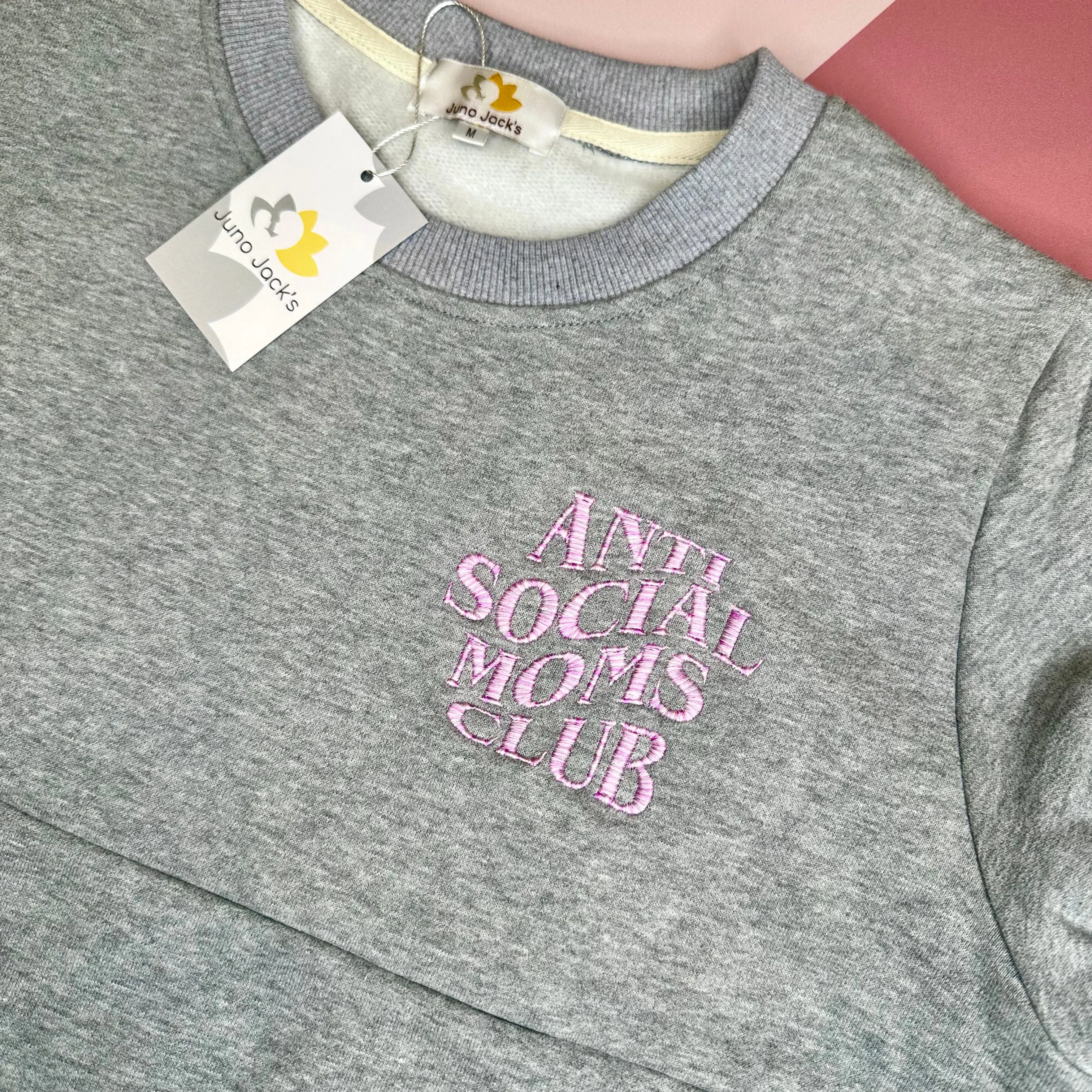 ANTI SOCIAL MOMS CLUB Embroidered Breastfeeding Friendly Mumma Sweatshirt