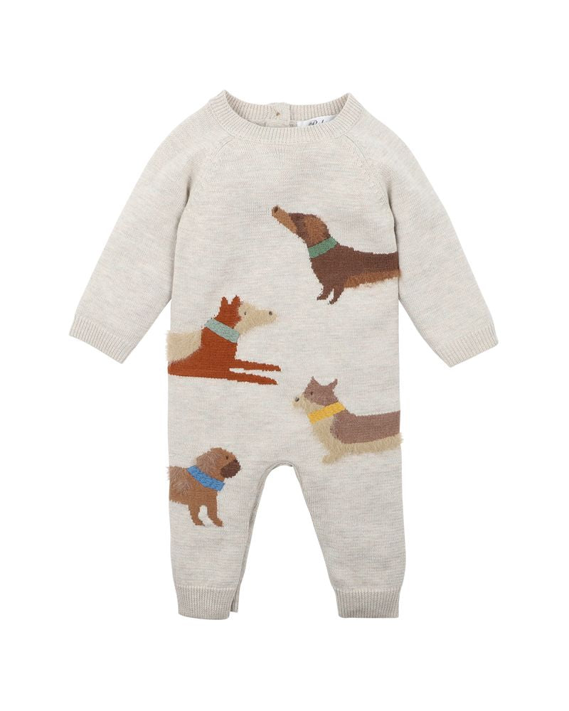 Bebe Austin Dogs Knitted Romper