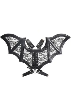 Black/Black Faux Leather & Lace Wing Harness