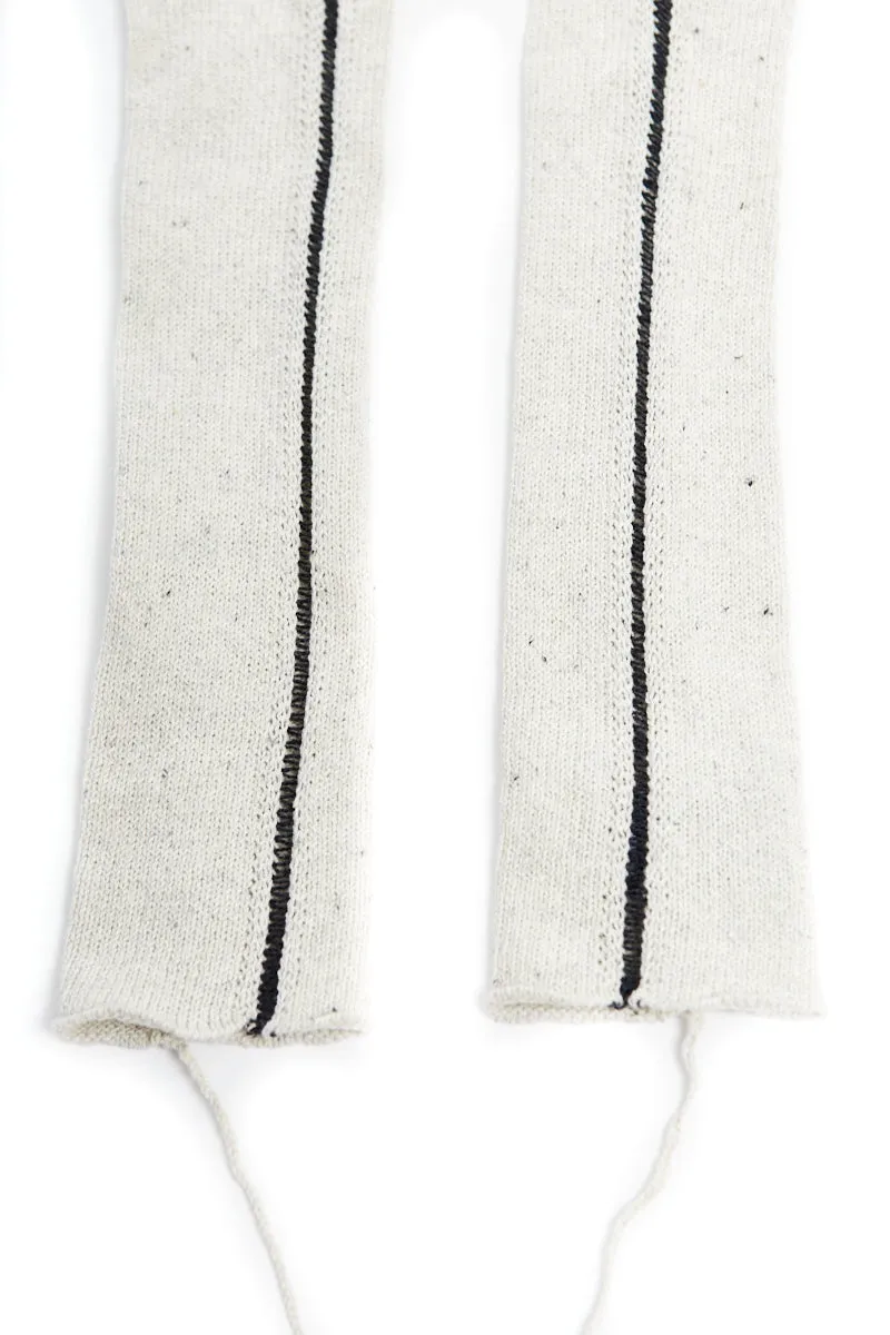 CHALK RAW KNIT GLOVES