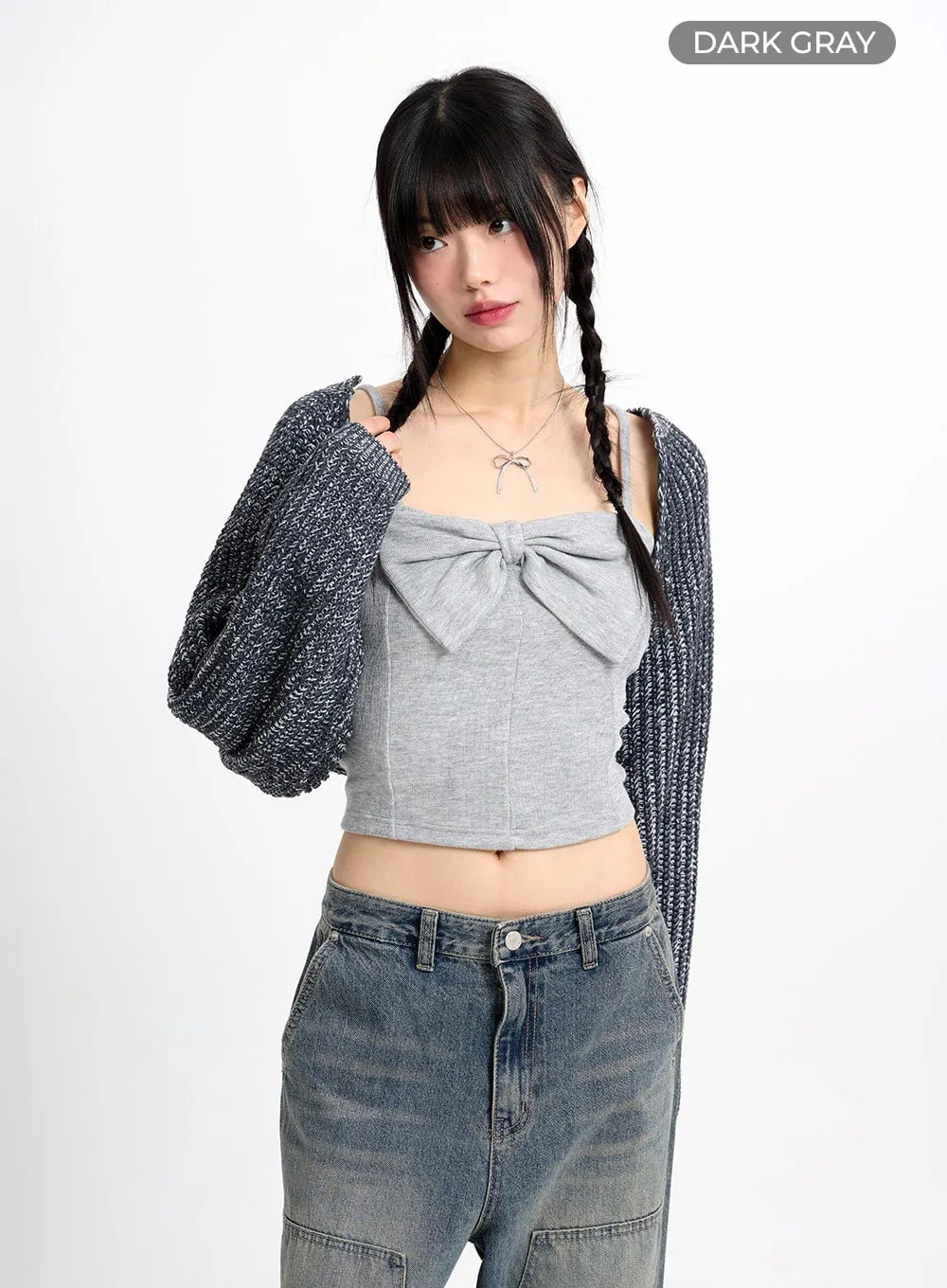 Classic Cropped Knit Bolero CM415