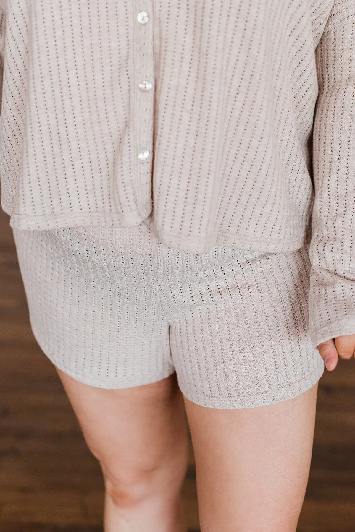 Comfy Knit Lounge Shorts- Oatmeal