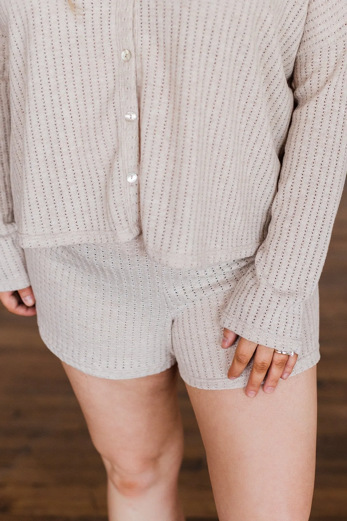 Comfy Knit Lounge Shorts- Oatmeal