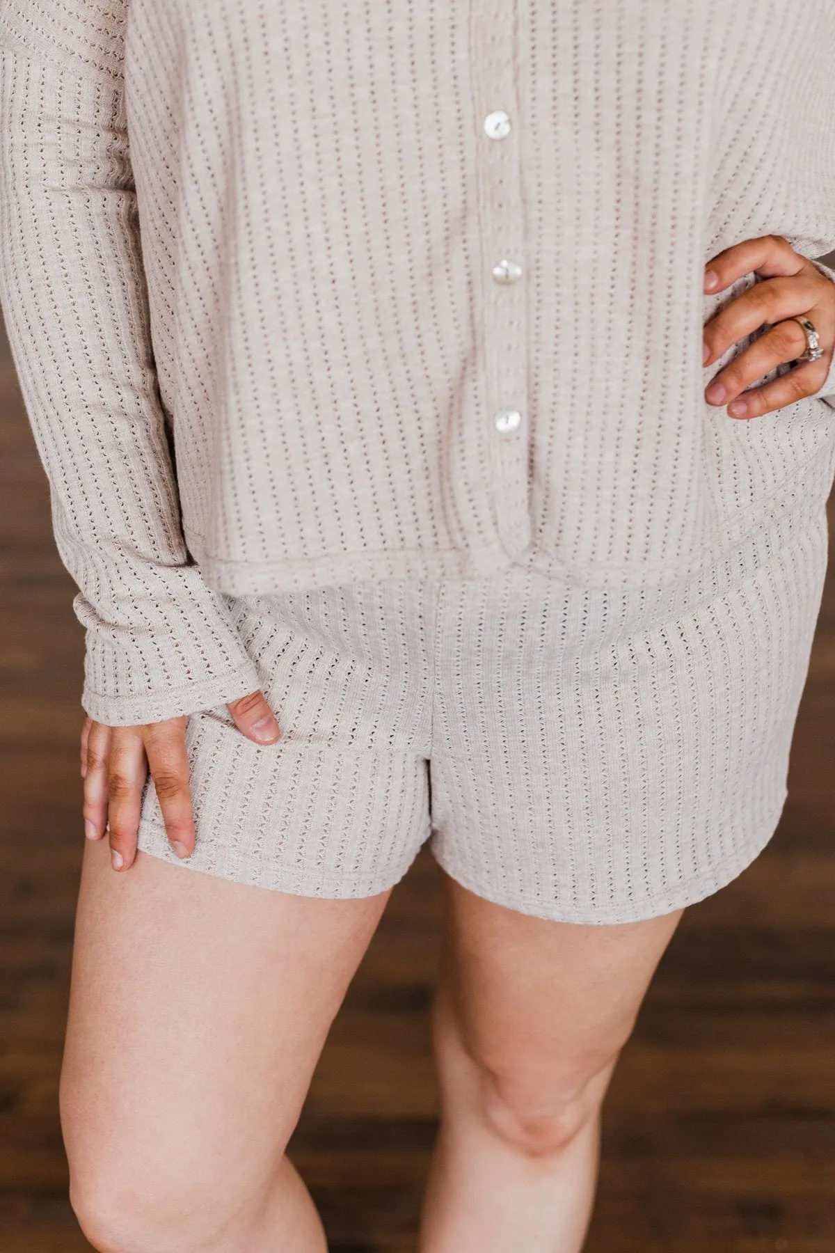 Comfy Knit Lounge Shorts- Oatmeal