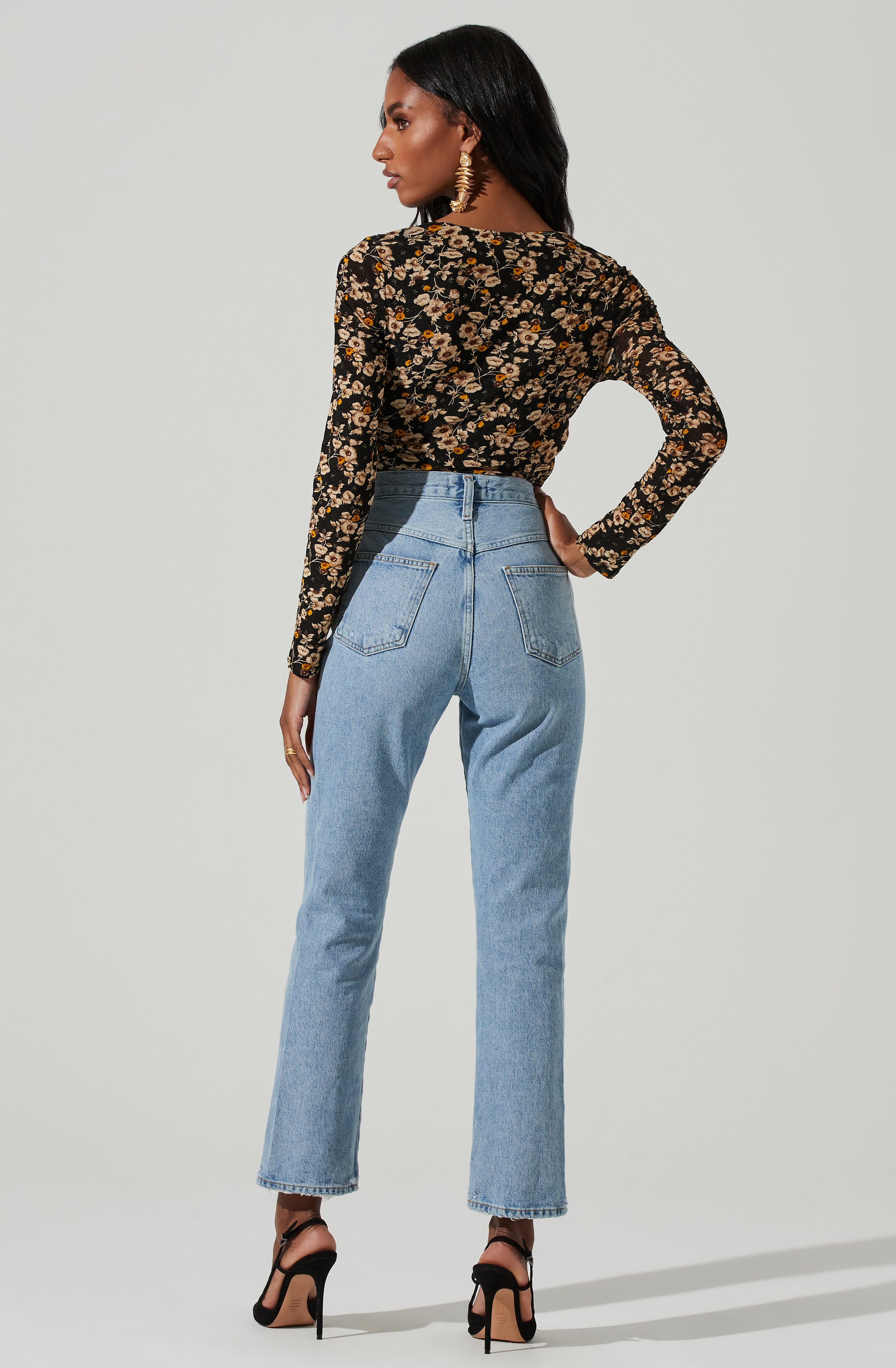 Demelza Floral Square Neck Top