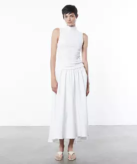 Enza Costa - Puckered Sleeveless Hi Neck - Undyed