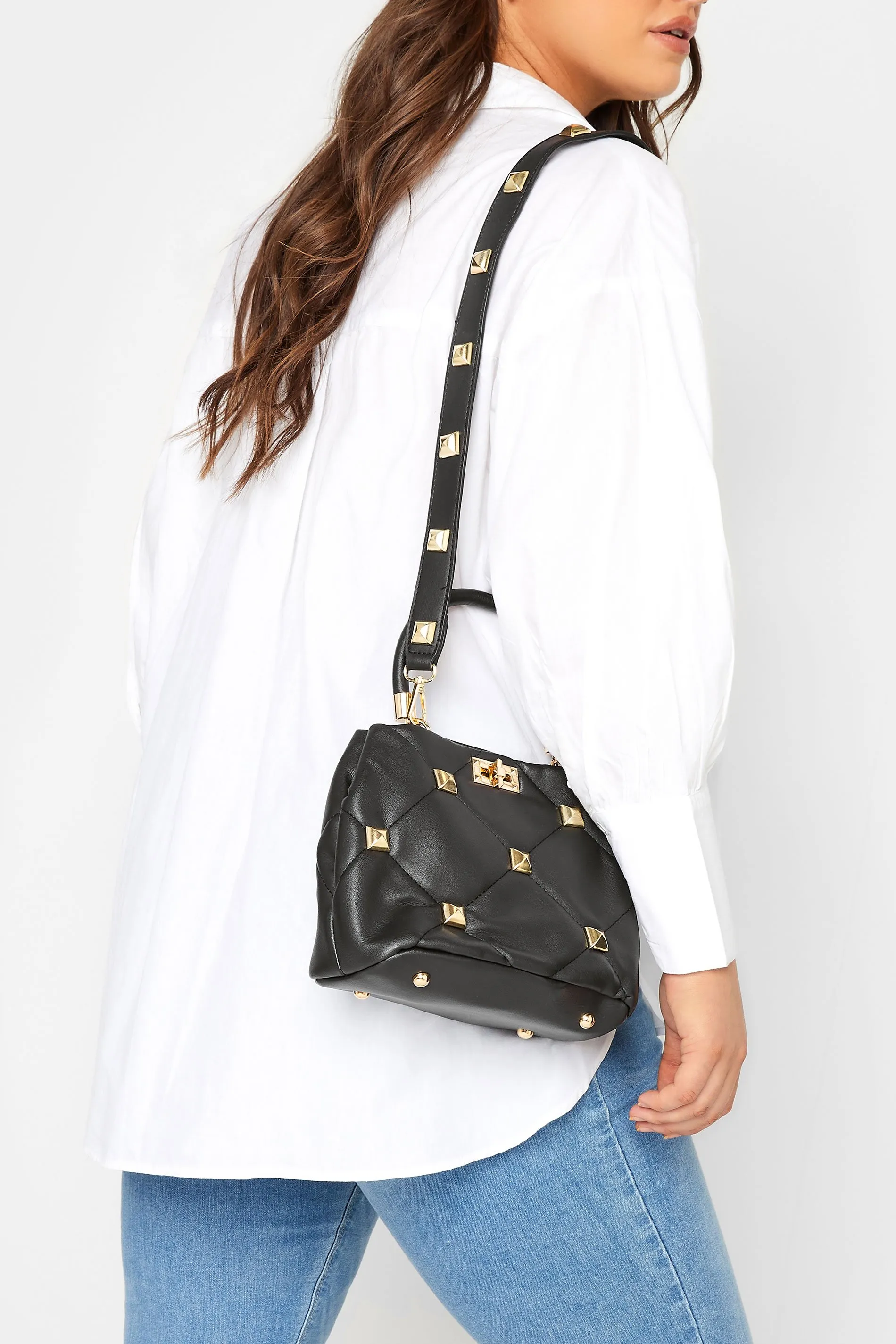 Faux Leather Studded Bag