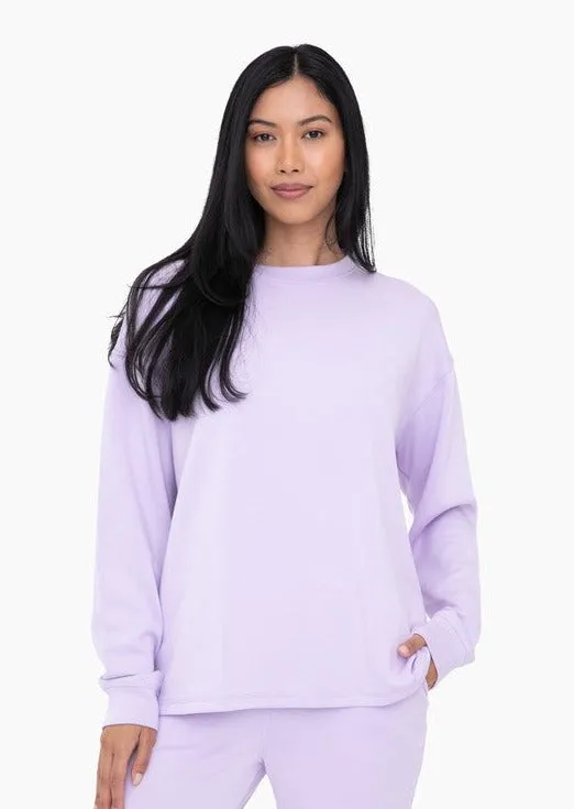 FINAL SALE - Mono B Lilac Crew Neck Pullover