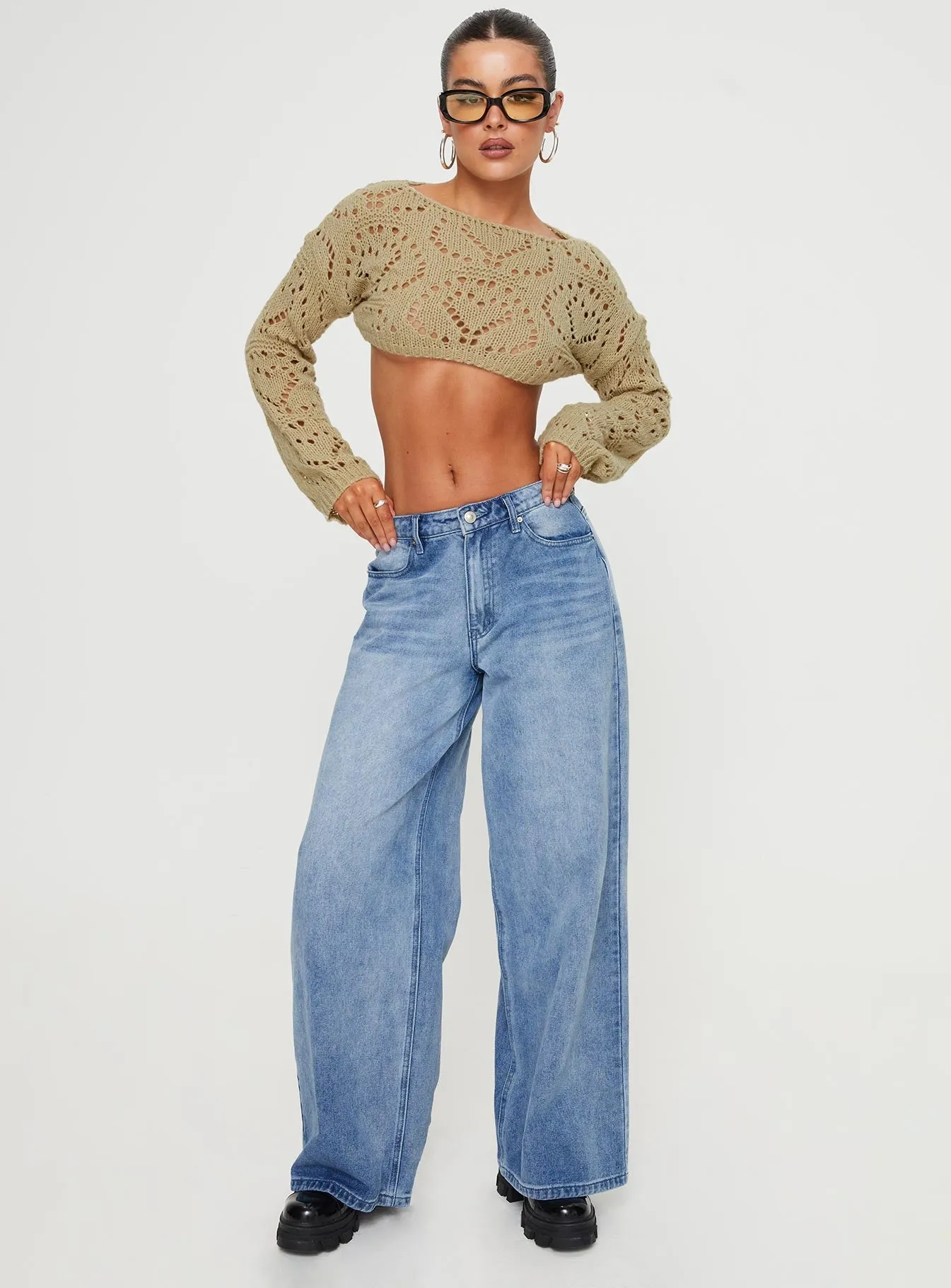 Frani Cropped Jumper Sage