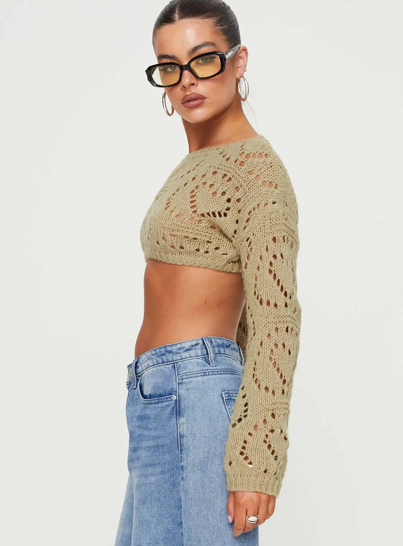 Frani Cropped Jumper Sage