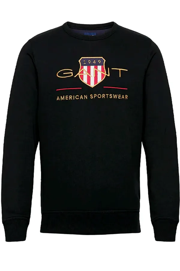 GANT Gold Shield Crew Sweatshirt Black