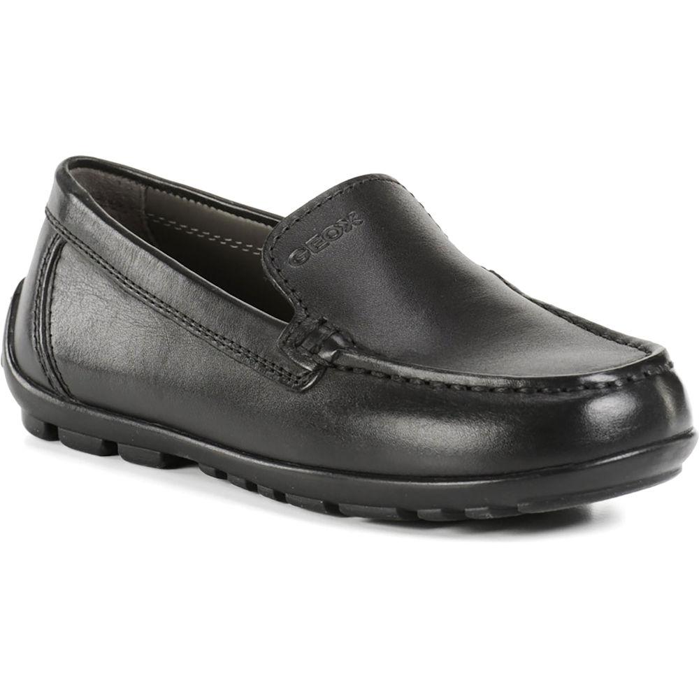 Geox Boy's JFast NEW Black Leather Loafer (Sizes 31-34)