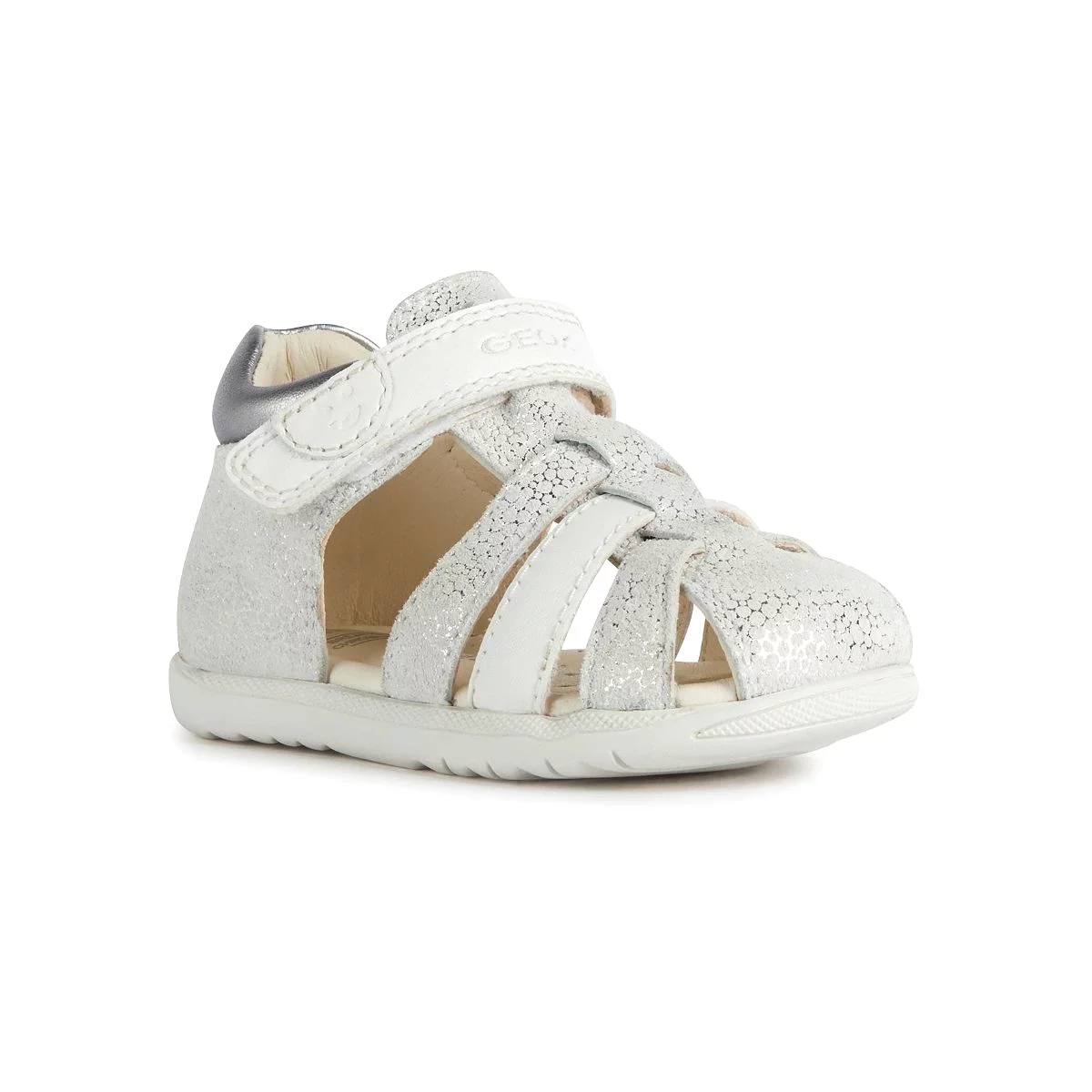 Geox Toddler's Macchia Off White/Silver