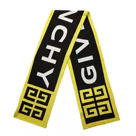 GIVENCHY Black & Yellow Logo Team Scarf