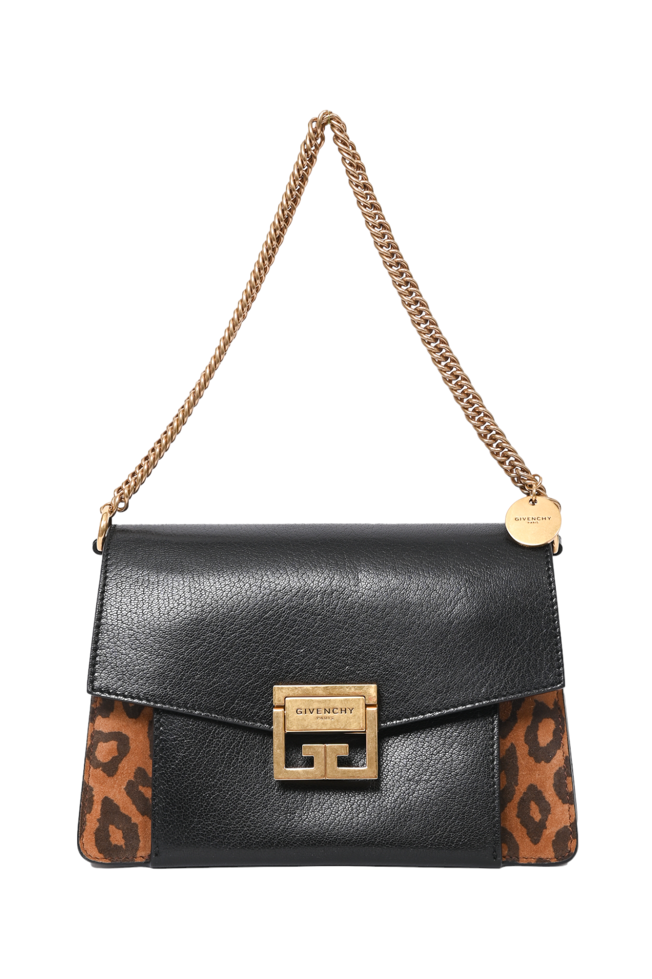 Givenchy Black Leather/Leopard 'GV3' Crossbody