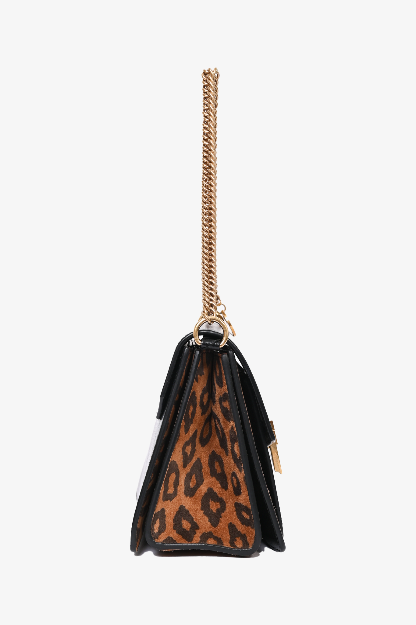 Givenchy Black Leather/Leopard 'GV3' Crossbody