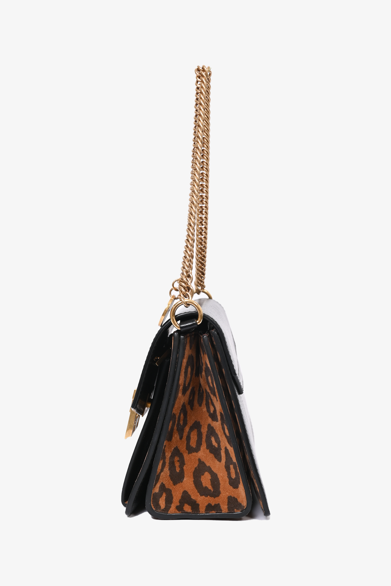 Givenchy Black Leather/Leopard 'GV3' Crossbody