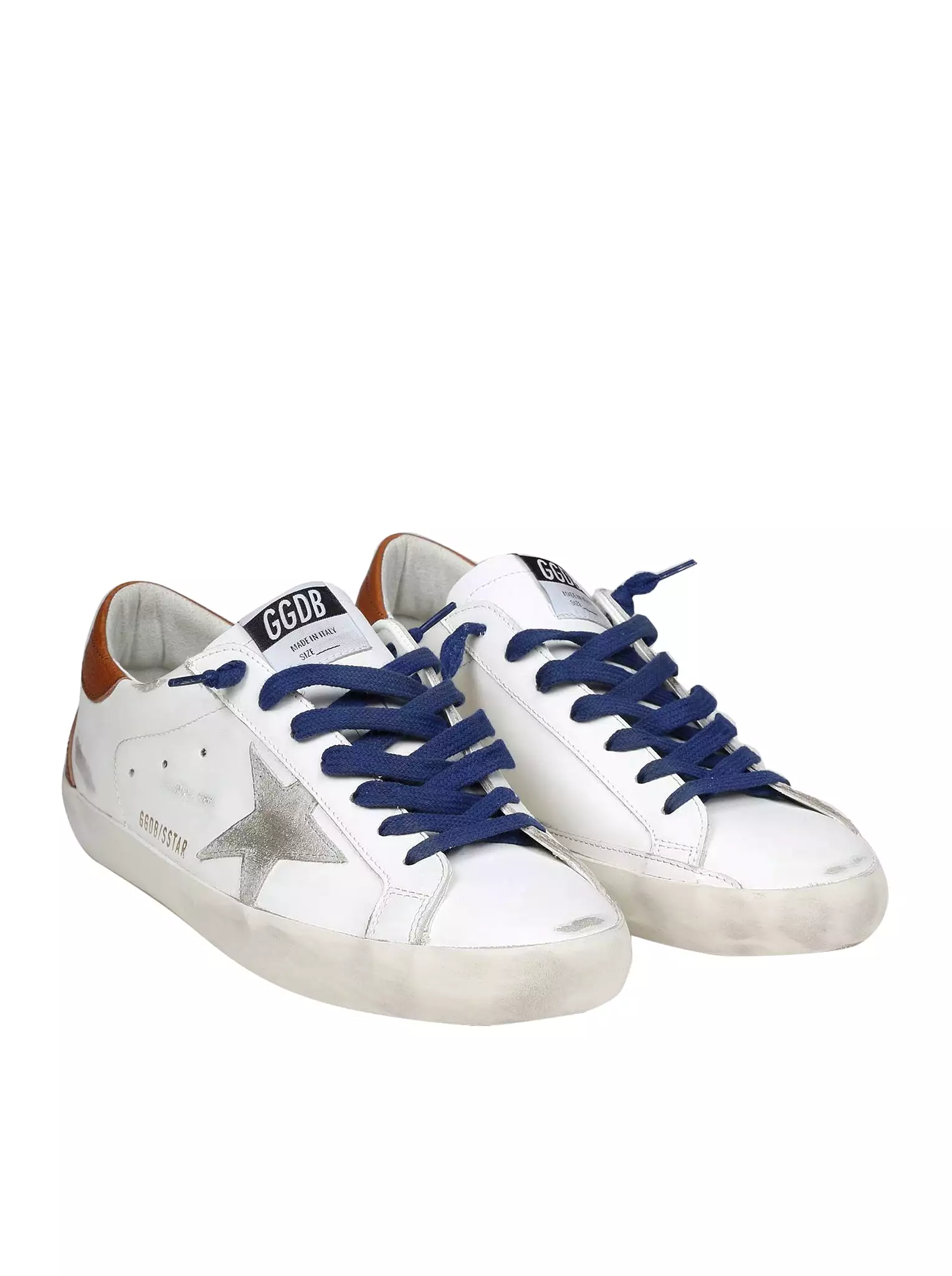 GOLDEN GOOSE SUPER STAR SNEAKERS IN WHITE LEATHER