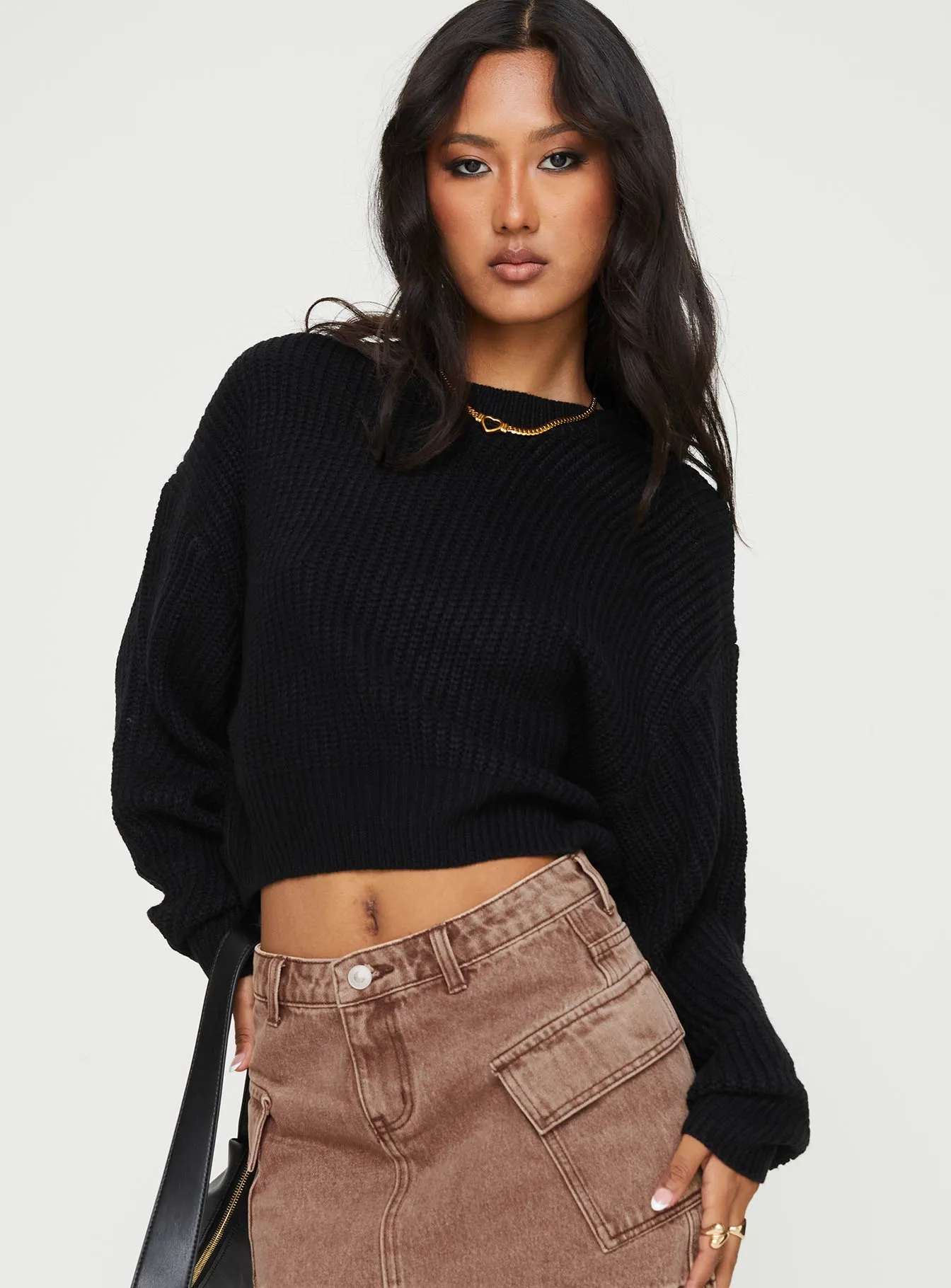 Harada Cold Shoulder Jumper Black