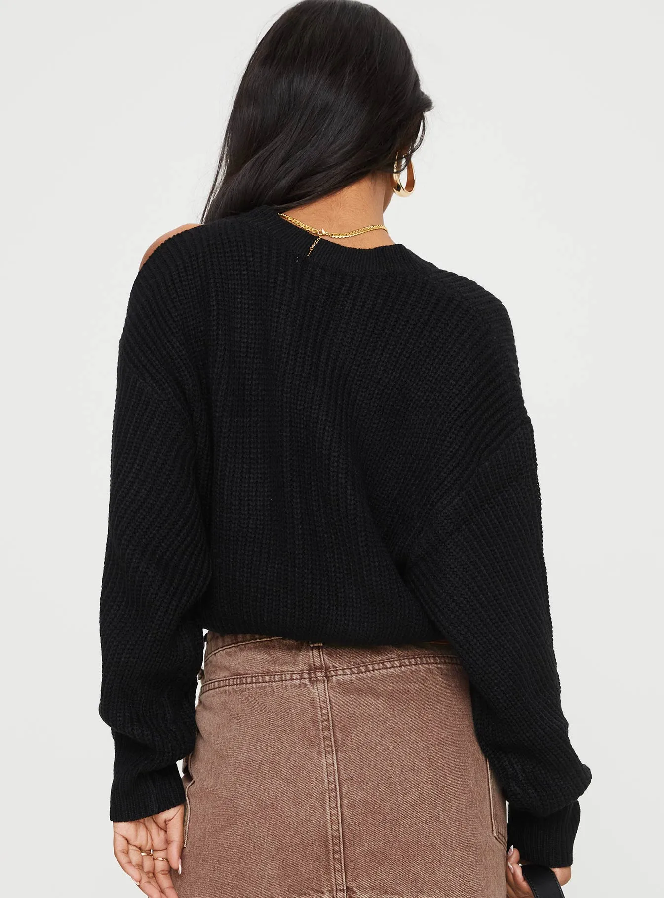 Harada Cold Shoulder Jumper Black