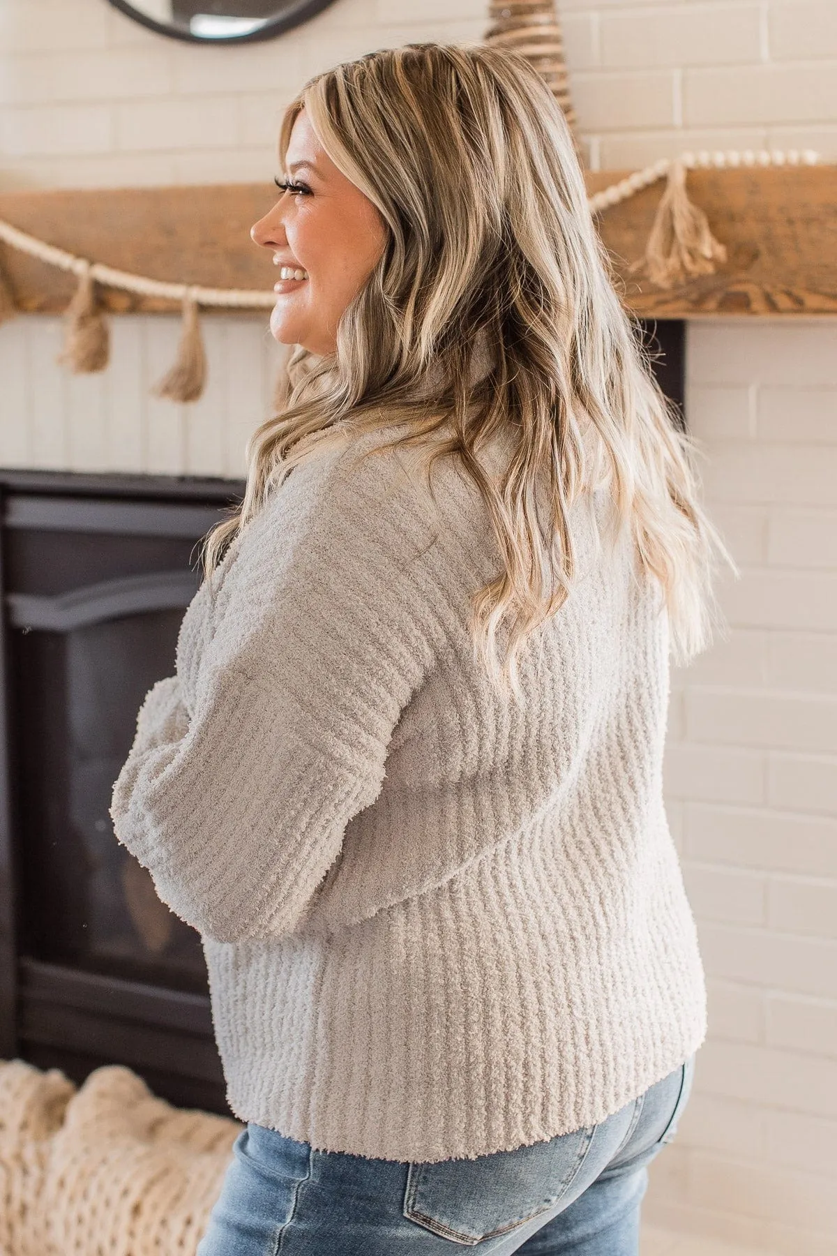 Haven't You Heard Knit Pullover Top- Light Taupe