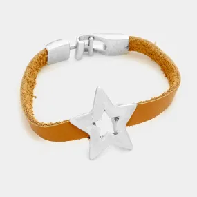 iLLASPARKZ Star & faux leather bracelet