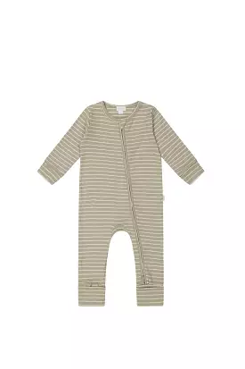 JAMIE KAY Organic Cotton Modal Gracelyn Onepiece - Cashew/Cloud Stripe