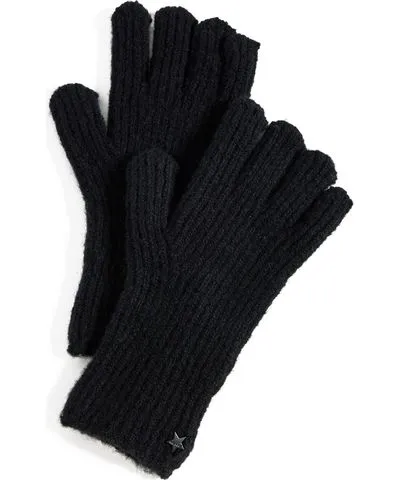 Jocelyn Solid Knit Gloves Black One Size