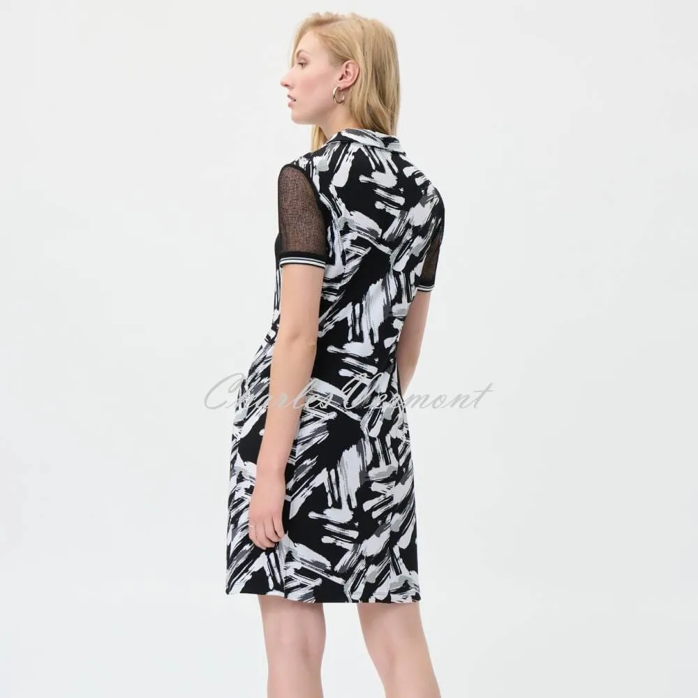 Joseph Ribkoff Printed Dress with Mesh Sleeves - Style 231150