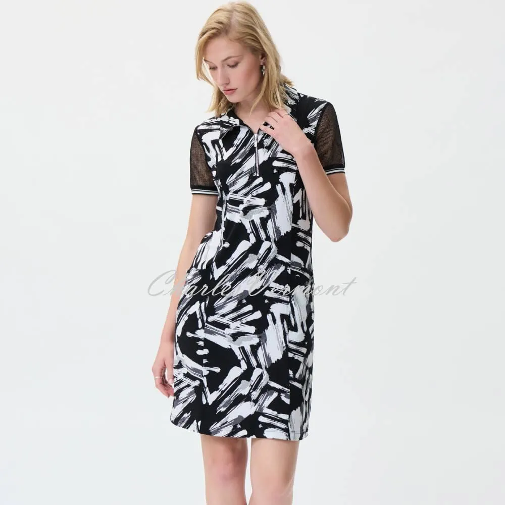 Joseph Ribkoff Printed Dress with Mesh Sleeves - Style 231150