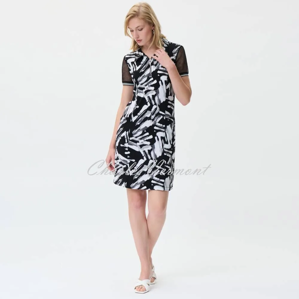 Joseph Ribkoff Printed Dress with Mesh Sleeves - Style 231150