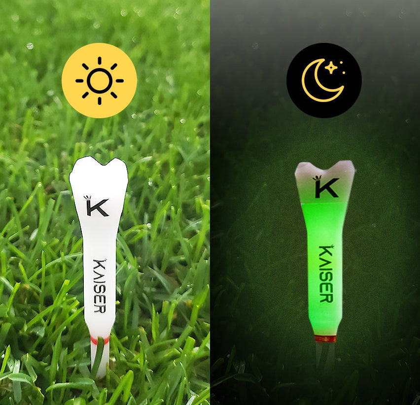 KAISER T2 Golf Tees Day Night Gifts Accessory Sets/ Long 2pcs+Short 1pcs/ distance increase luminous anti-slicing Height fix Hol