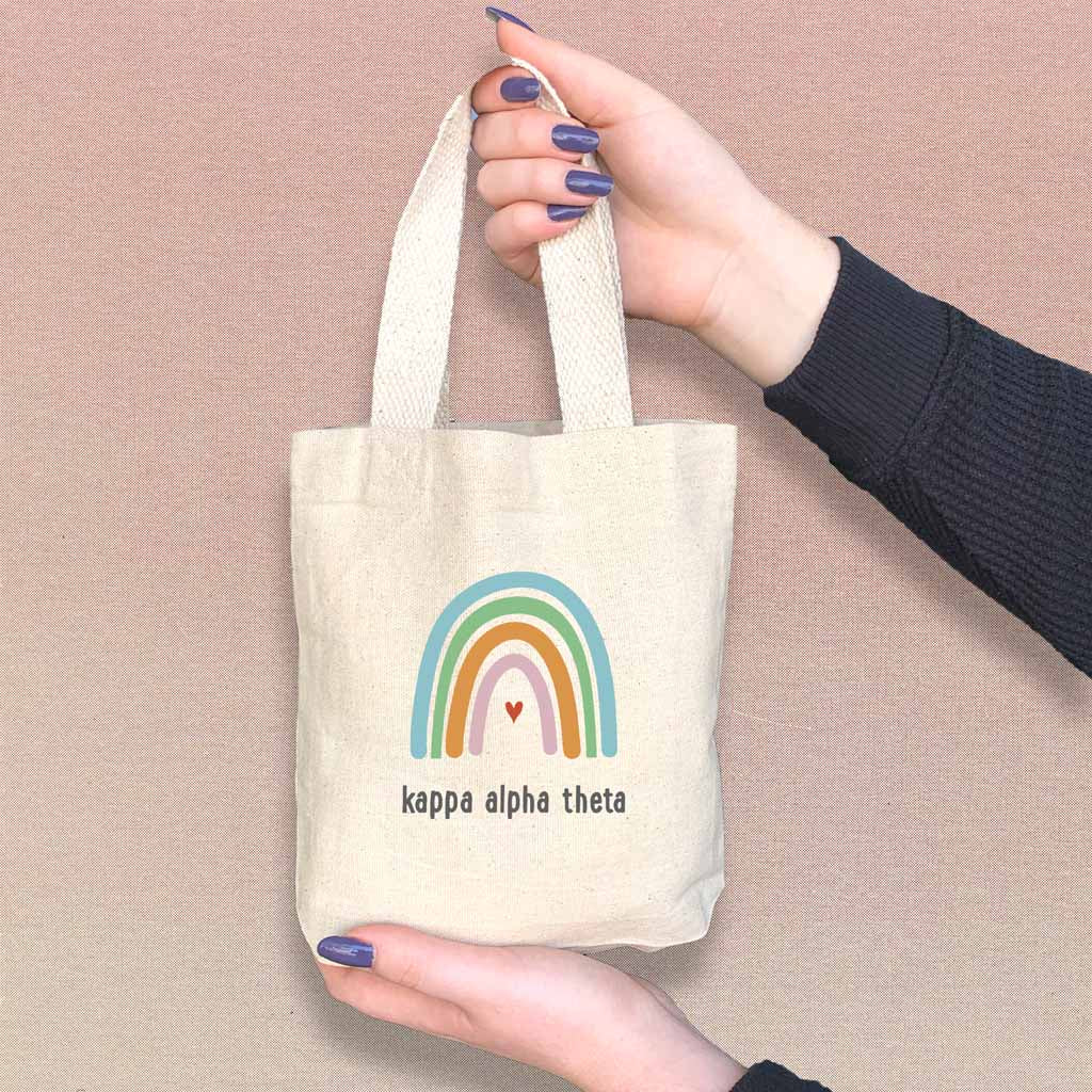 Kappa Alpha Theta Sorority Rainbow Mini Tote Gift Bag