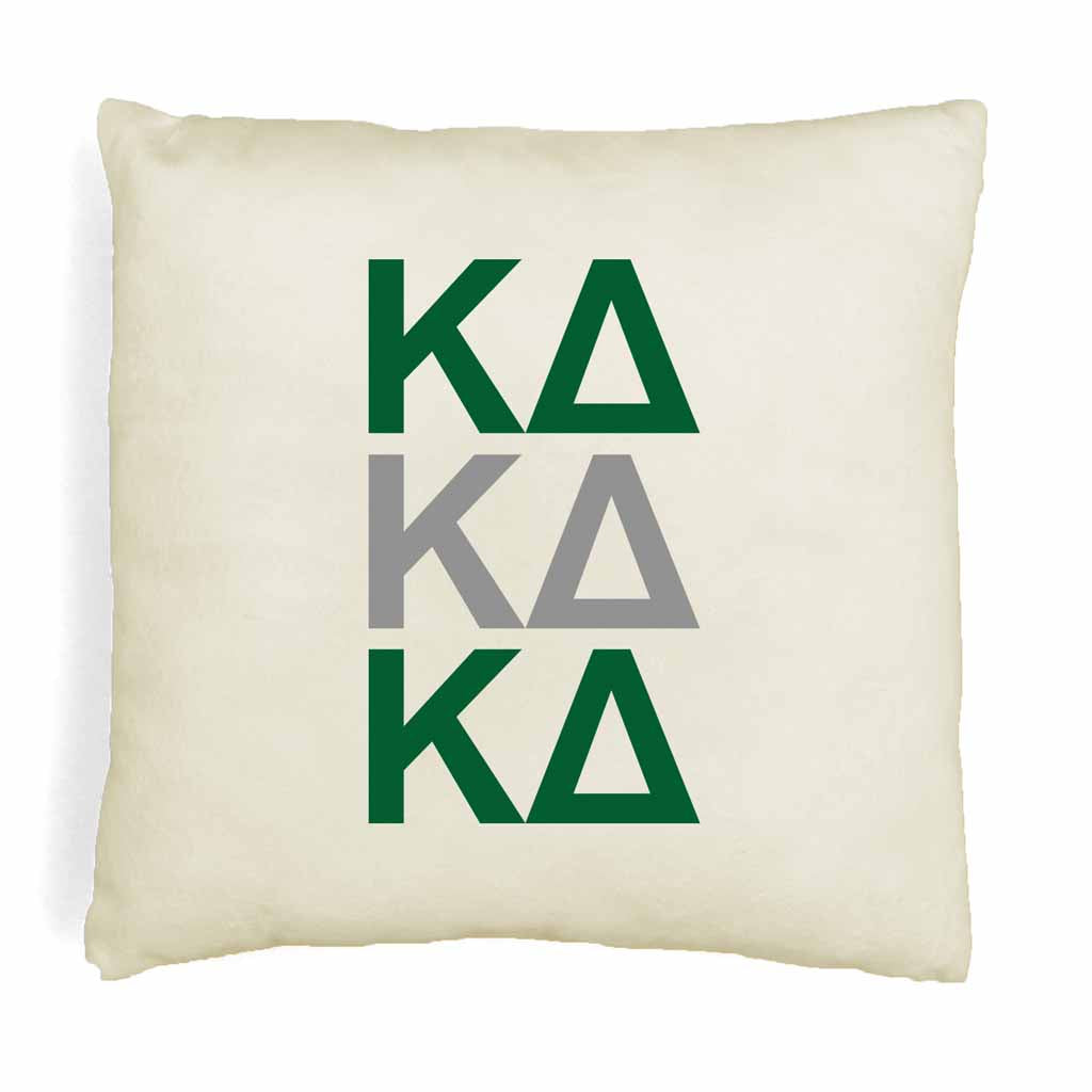 Kappa Delta Throw Pillow Cover with Greek Letters