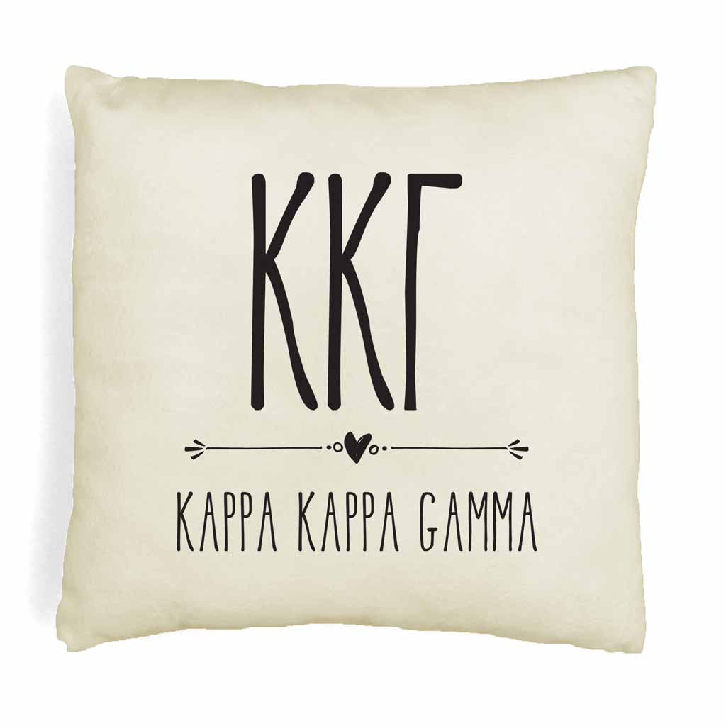 Kappa Greek Boho Sorority Throw Pillow Cover for Dorm or Apartment