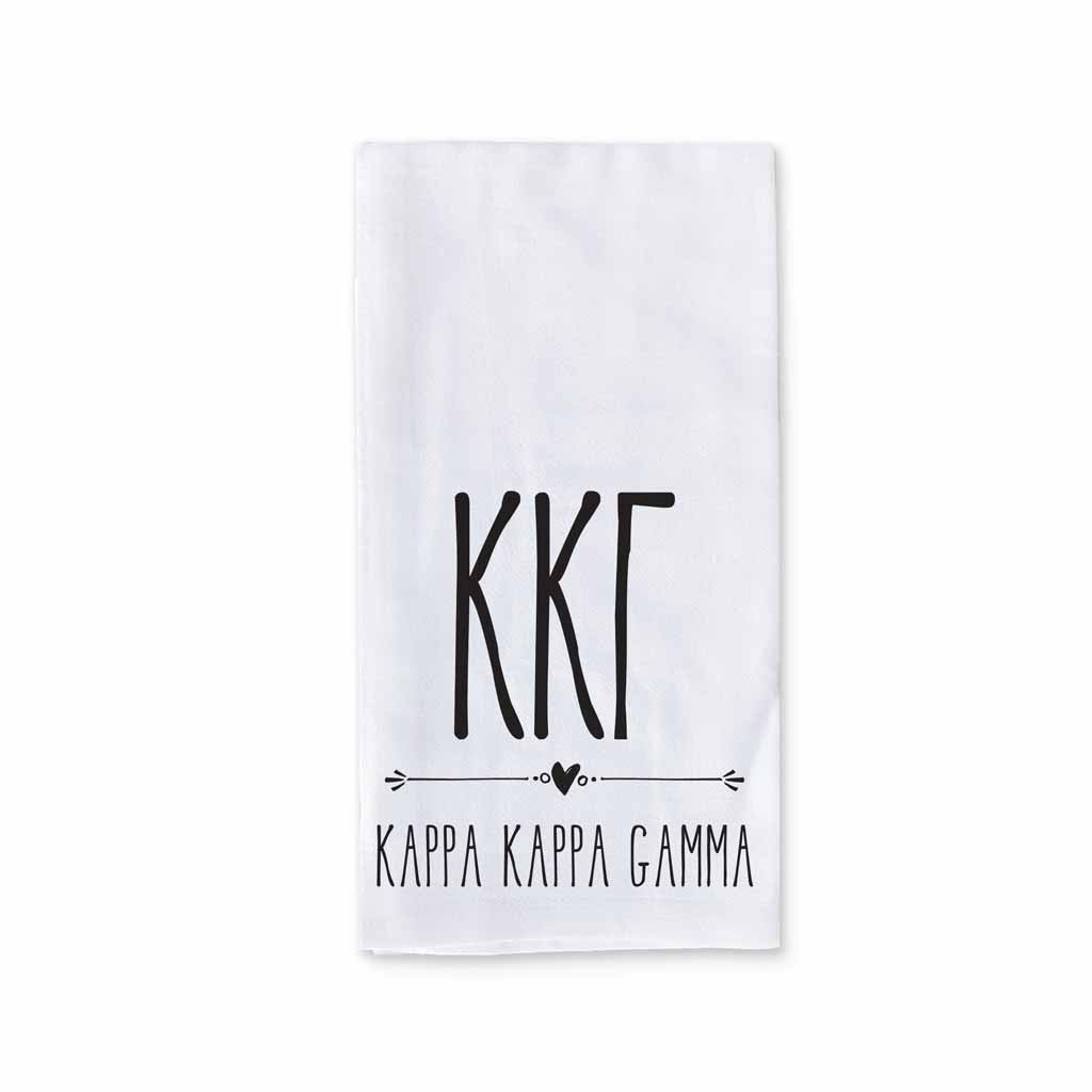 Kappa Kappa Gamma Sorority Kitchen Towel with Boho Design