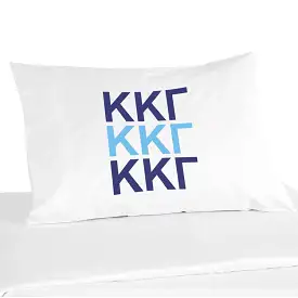 Kappa Kappa Gamma Sorority Letters in Sorority Colors Pillowcase