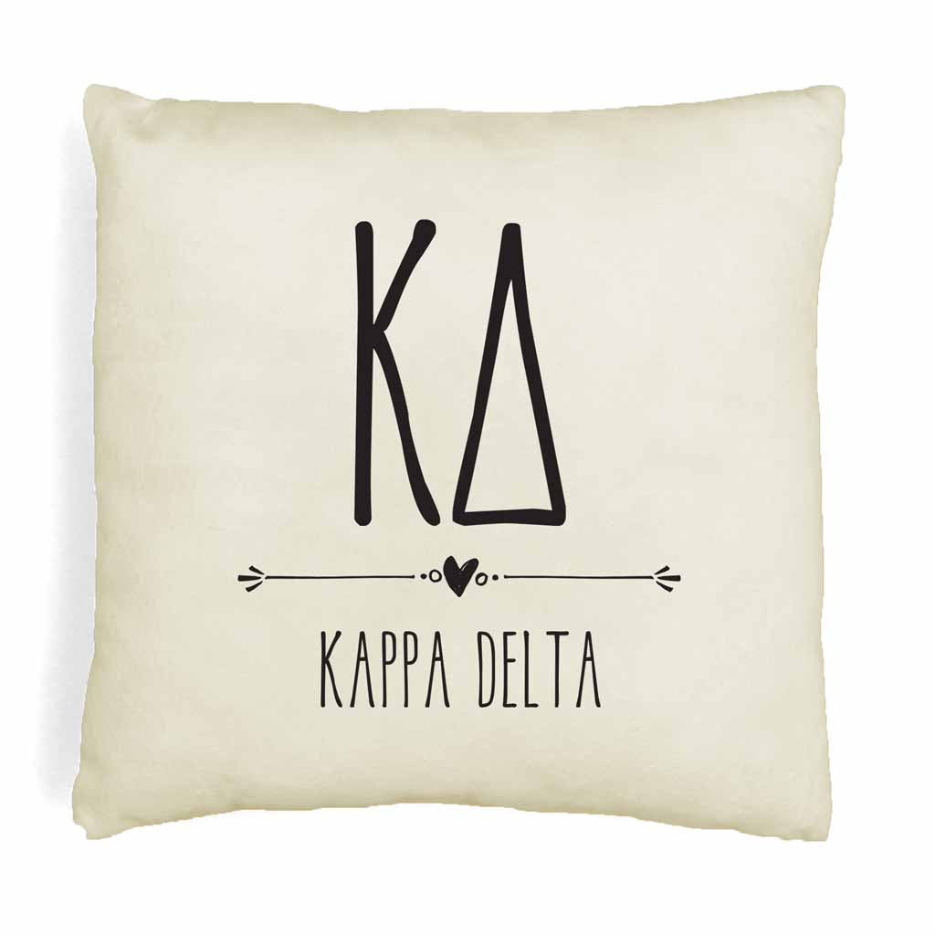 KD Greek Boho Sorority Throw Pillow Cover for Dorm or Apartment