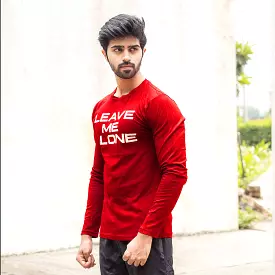 Leave Me Alone Blood Red Full Sleeve Tee- Sale