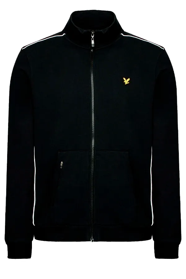 Lyle & Scott Pipe Zip Track Top Black