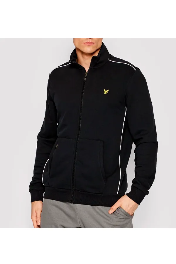 Lyle & Scott Pipe Zip Track Top Black