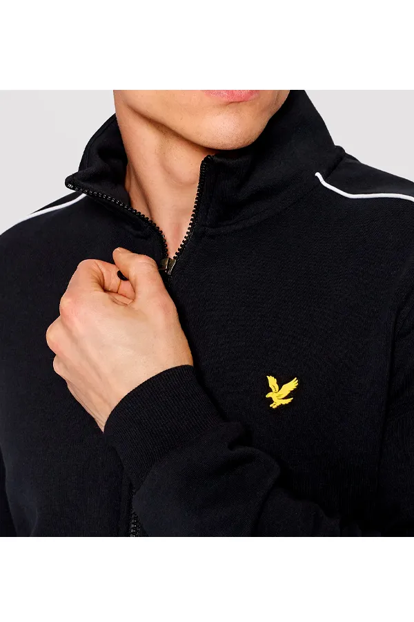 Lyle & Scott Pipe Zip Track Top Black