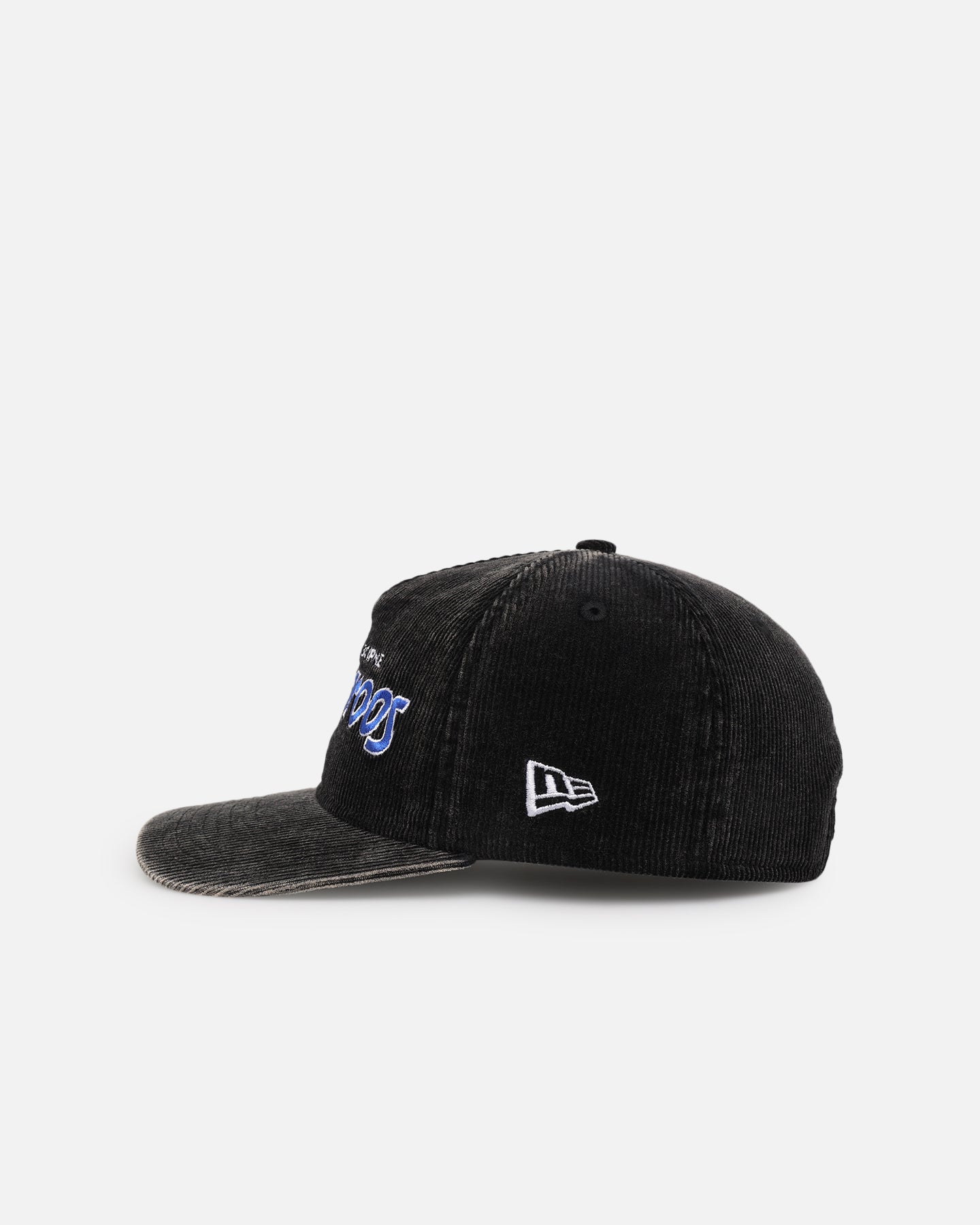 New Era North Melbourne Kangaroos 'Washed Corduroy' Pre-Curved Golfer Snapback Black/Kelly Green