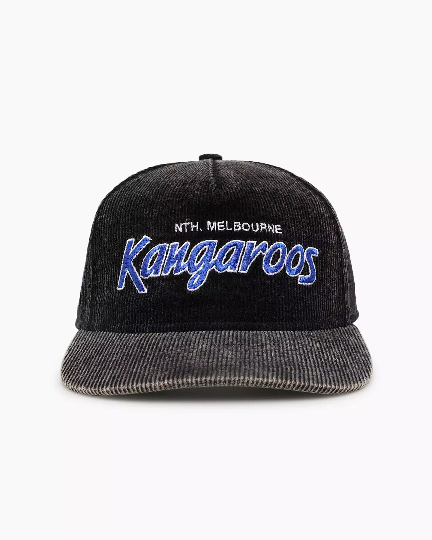 New Era North Melbourne Kangaroos 'Washed Corduroy' Pre-Curved Golfer Snapback Black/Kelly Green