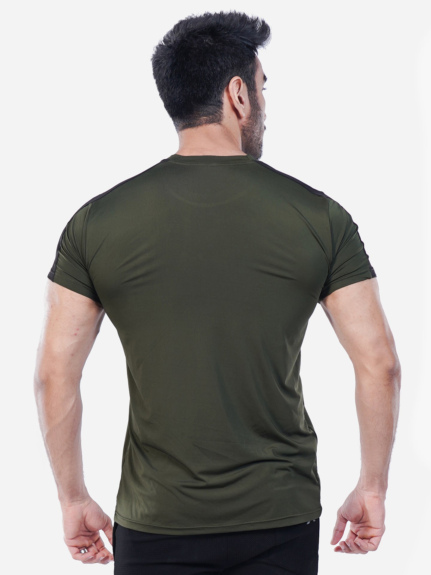 Olive Green GymX Panel Tee