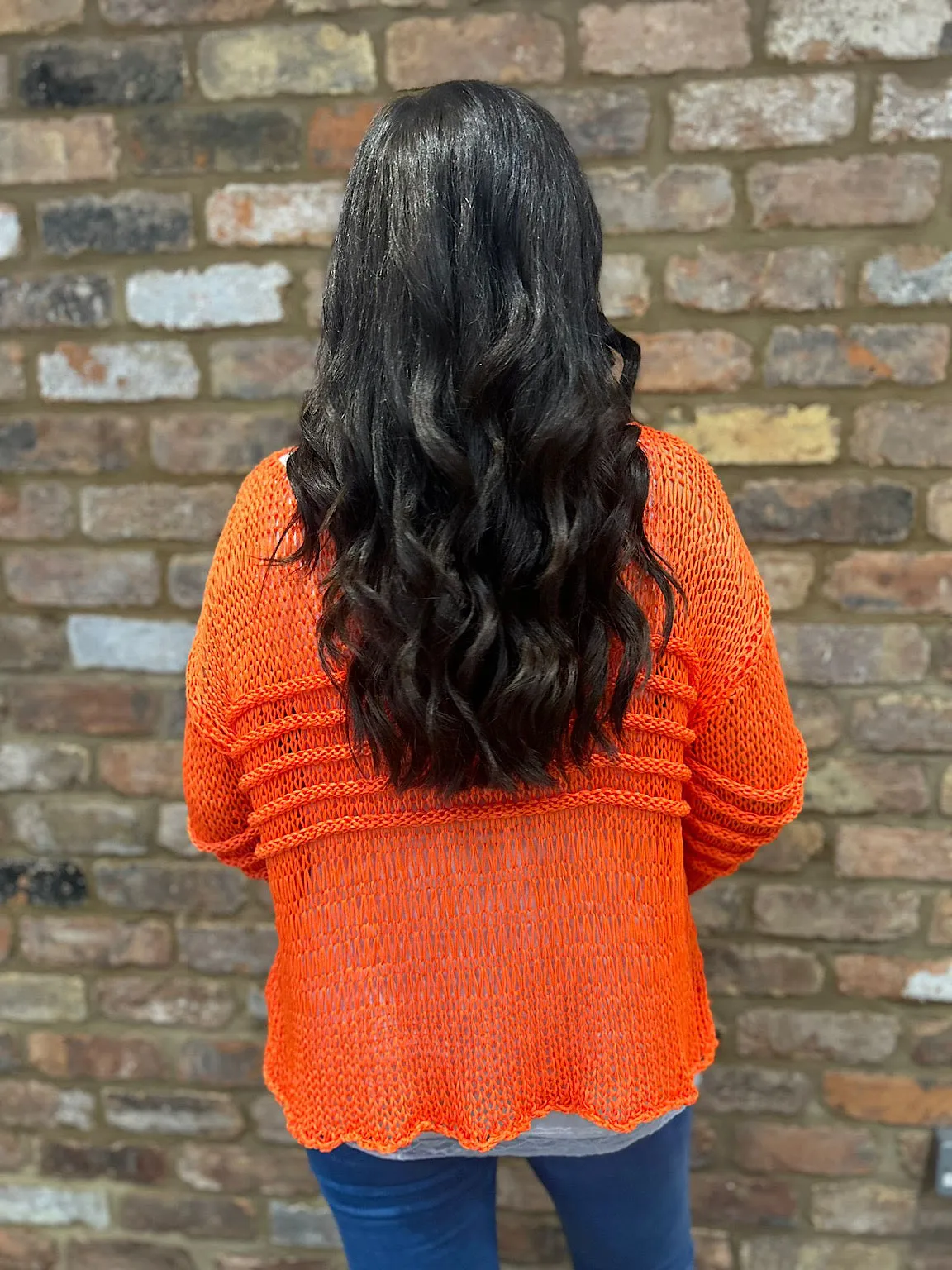 Orange Loose Knit Jumper JoJo