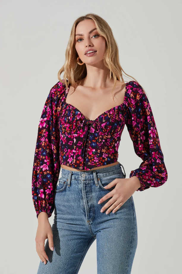 Purple multi Edwina top