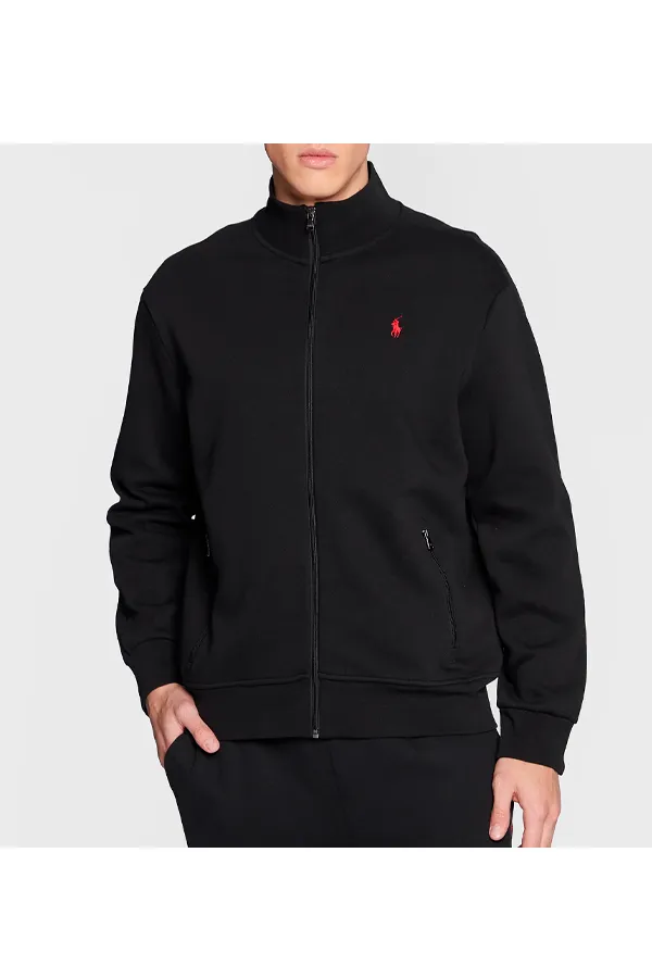 Ralph Lauren Full Zip Track Top Double Knit Black