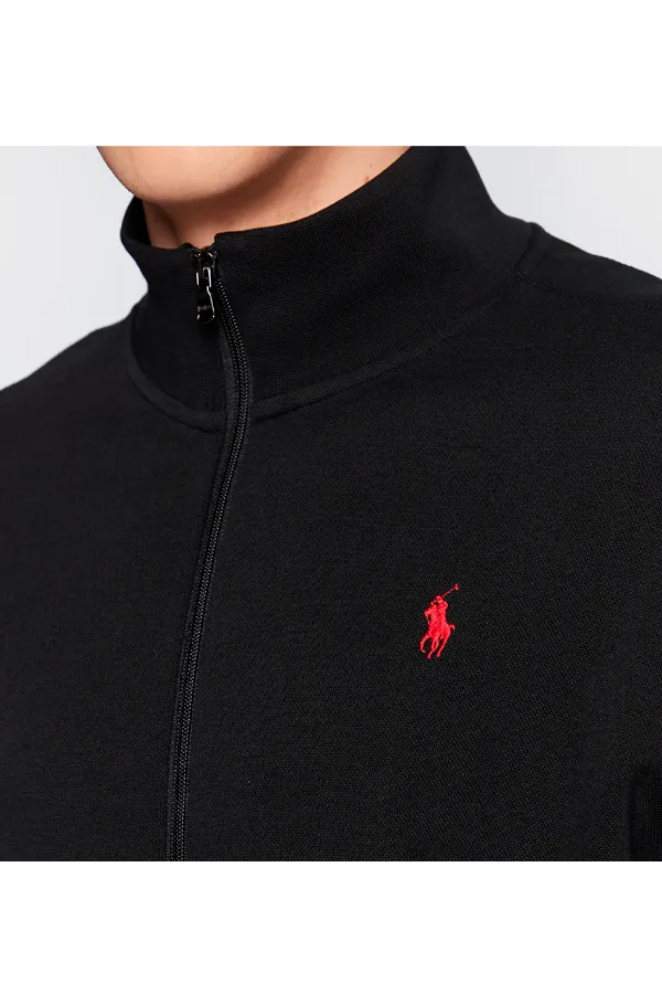 Ralph Lauren Full Zip Track Top Double Knit Black